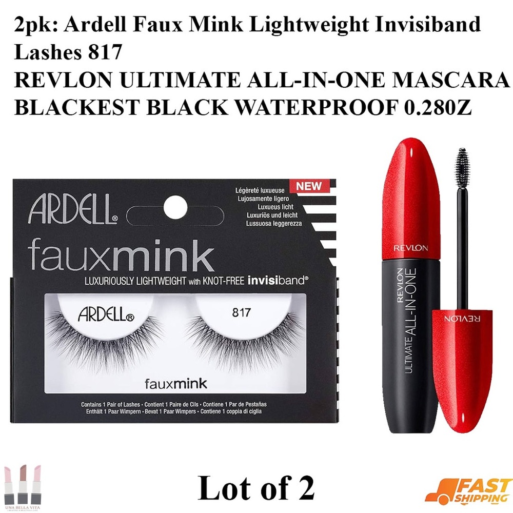 Ardell Faux Mink Lashes with Revlon Black Mascara